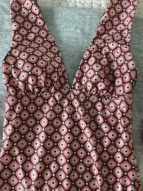 Shade & Shore Pink Geometric Floral V-Neck One-Piece